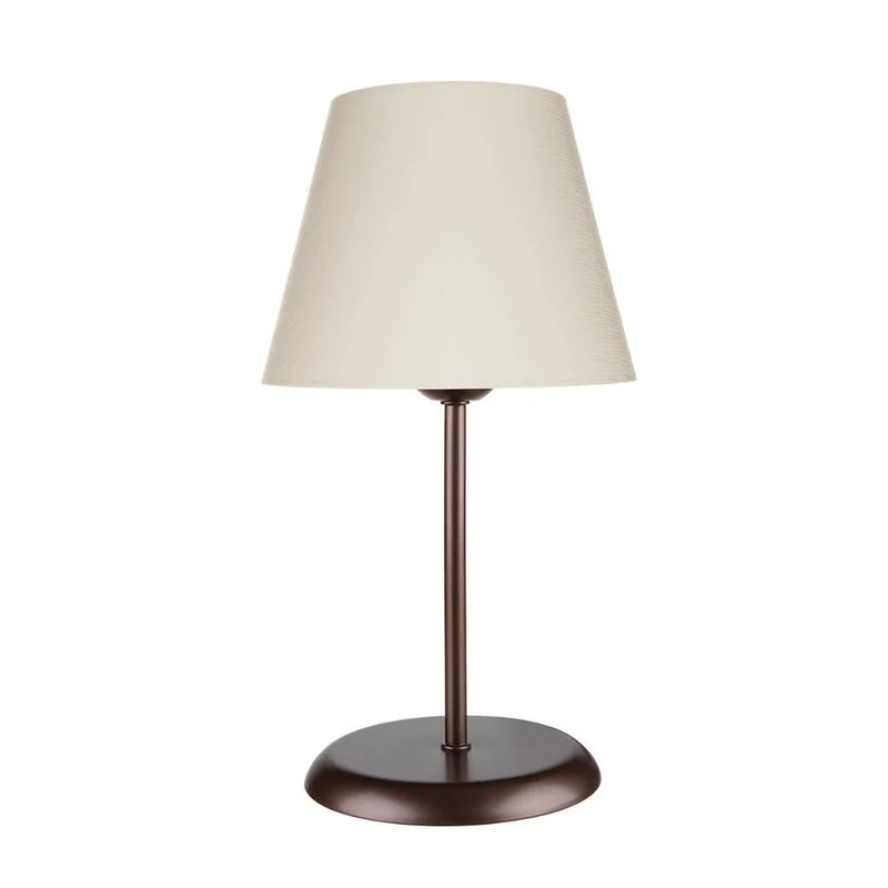 Lampada da tavolo in metallo e paralume tessuto Elva