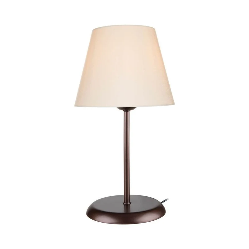 Lampada da tavolo in metallo e paralume tessuto Elva