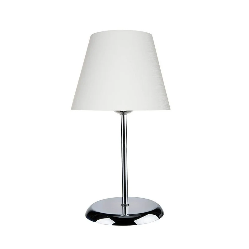 Lampada da tavolo in metallo e paralume tessuto Elva