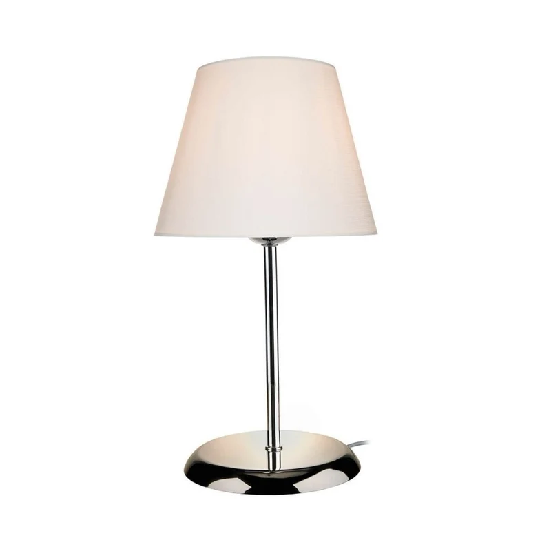 Lampada da tavolo in metallo e paralume tessuto Elva