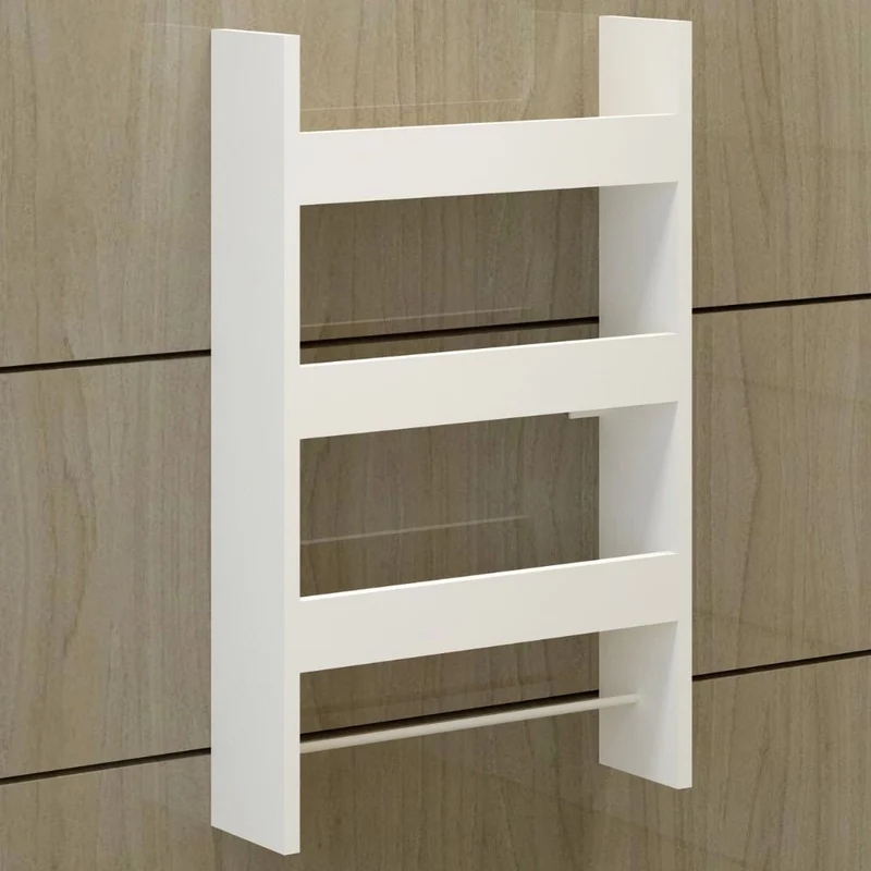 Mensola da parete 50 cm in legno con tre ripiani colore bianco - Alisa