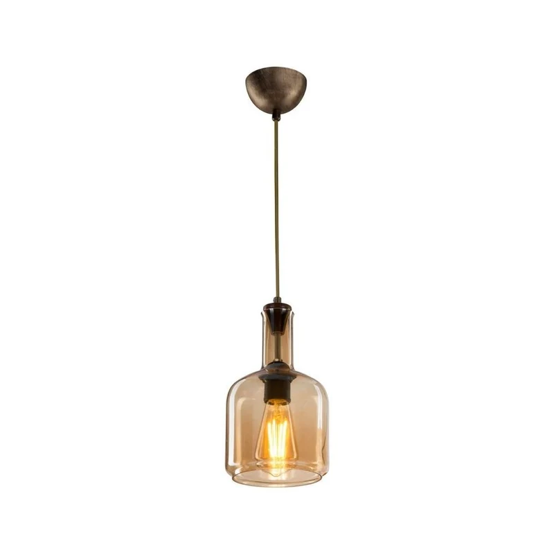 Lampada a sospensione 70h con diffusore vetro fumè Boston