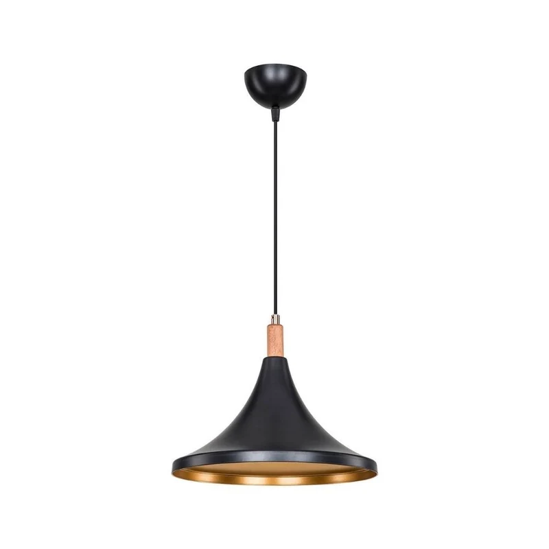 Lampada a sospensione 70h cm colore nero e oro Kano