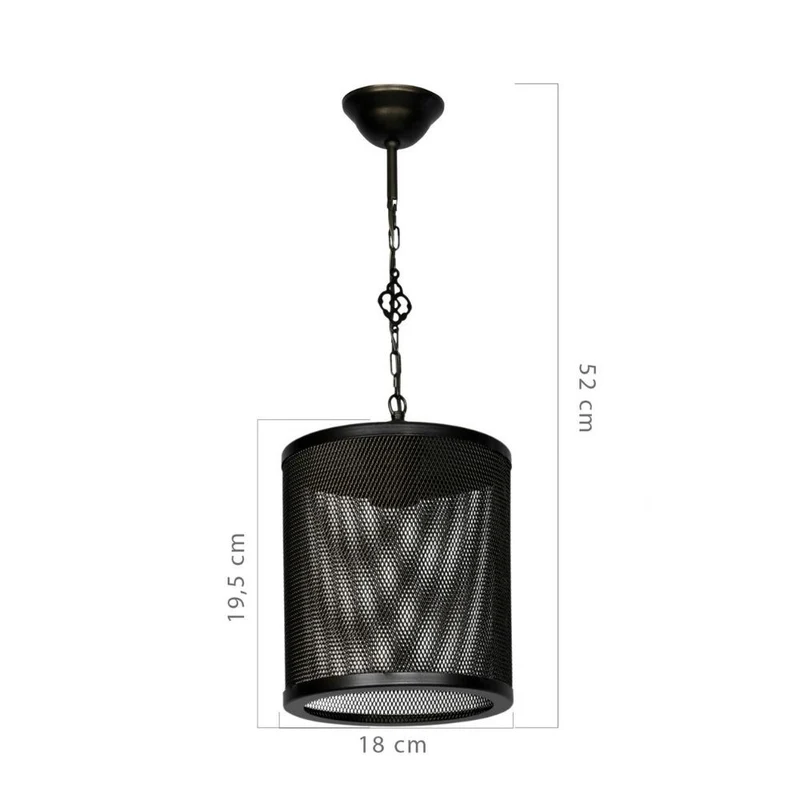 Lampada a sospensione metallo reticolato colore nero Nadra