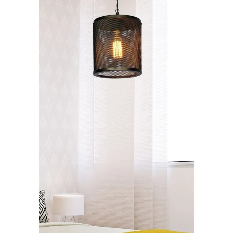 Lampada a sospensione metallo reticolato colore nero Nadra