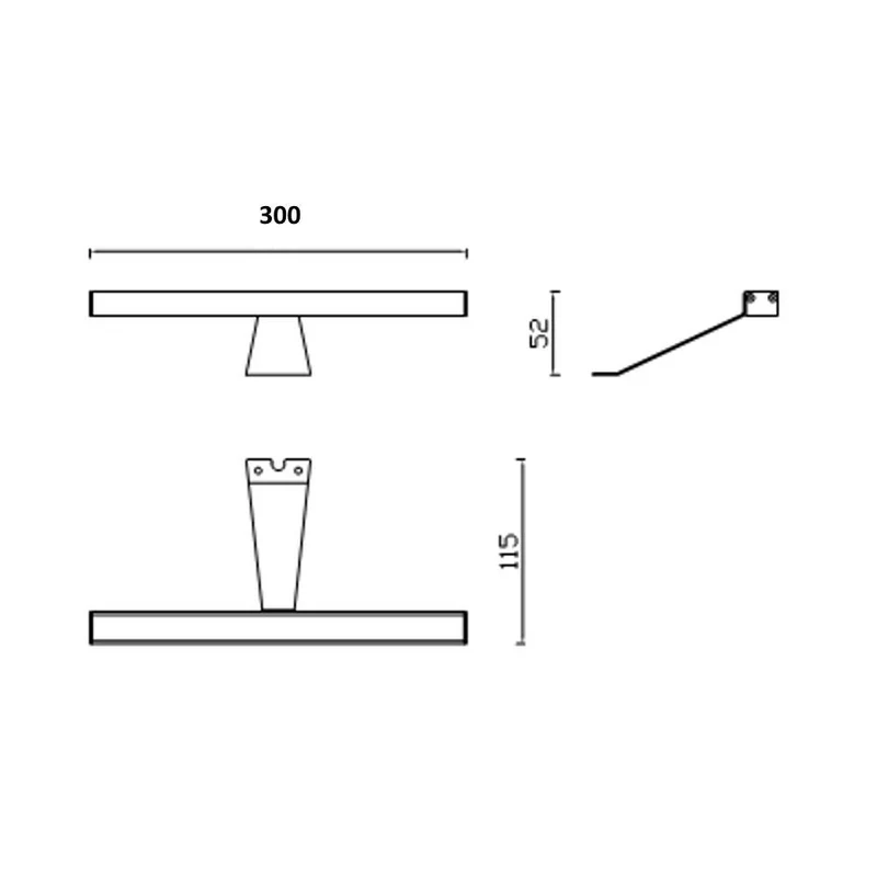 Lampada LED per bagno cromata 300 mm 5W - Kyra