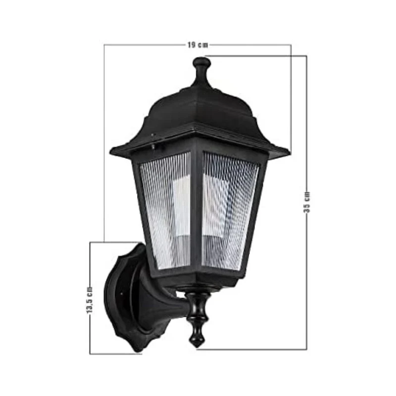 Lampada a parete colore nero abs triangolare MDL2826
