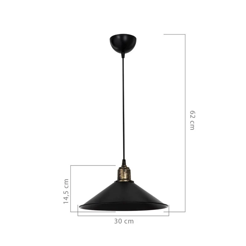 Lampada a sospensione colore nero 62H cm - Bluc