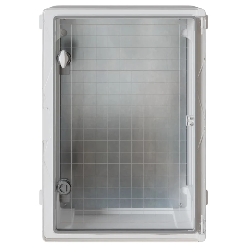 Armoire de contrôle moderne 35 x 19,5 x 50 cm solution de rangement élégante polyvalente en plastique gris 02_0058212