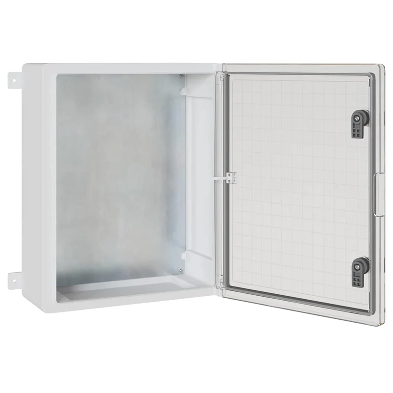 Armoire de contrôle moderne polyvalente design épuré 40 x 17,5 x 50 cm en plastique gris 02_0058213