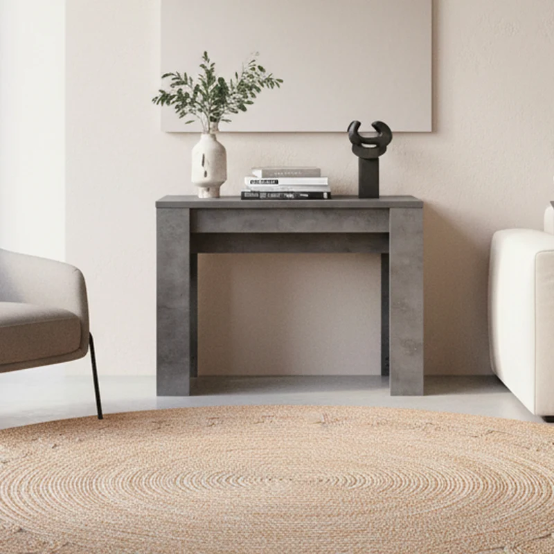 Tavolo consolle allungabile 252 cm colore cemento - Baku