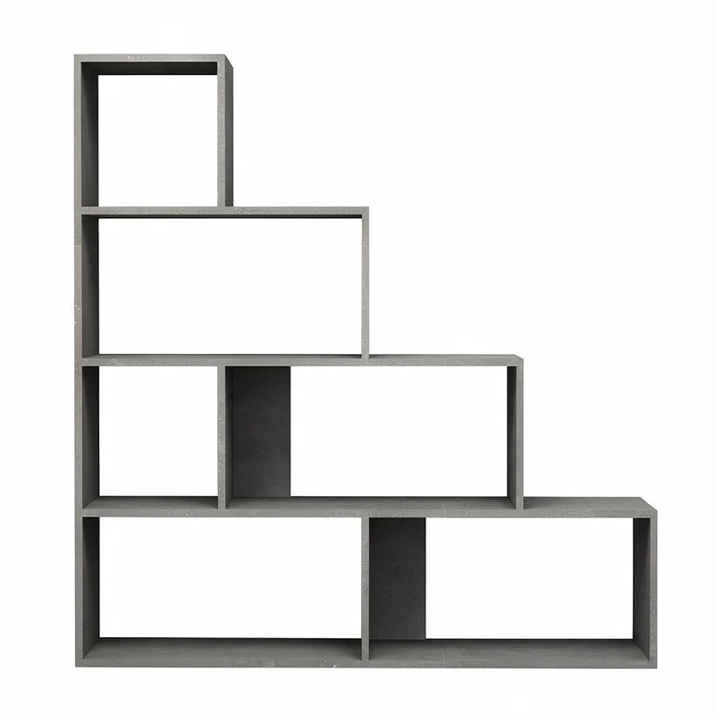 Libreria a scala 145x145 cm in legno colore beton - Alis