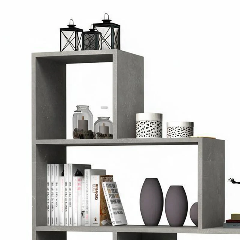 Libreria a scala 145x145 cm in legno colore beton - Alis
