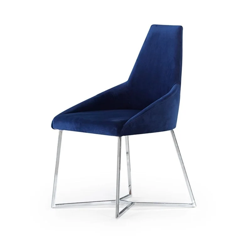 Set 2 sedie in tessuto colore blu parliament con gambe in metallo - Enzio