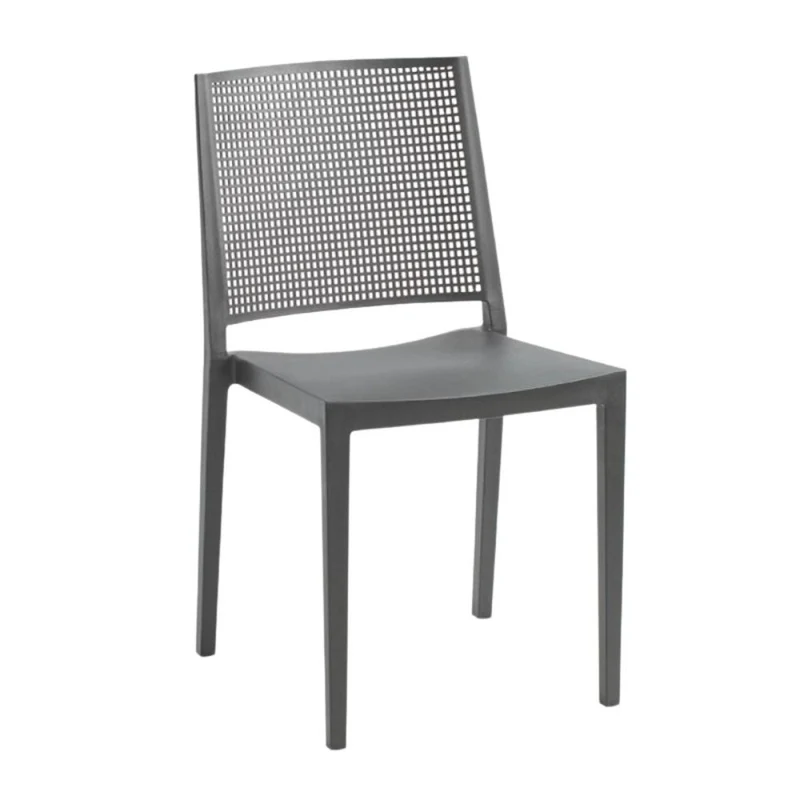 Set 4 Sedia in polipropilene colore grigio Grid
