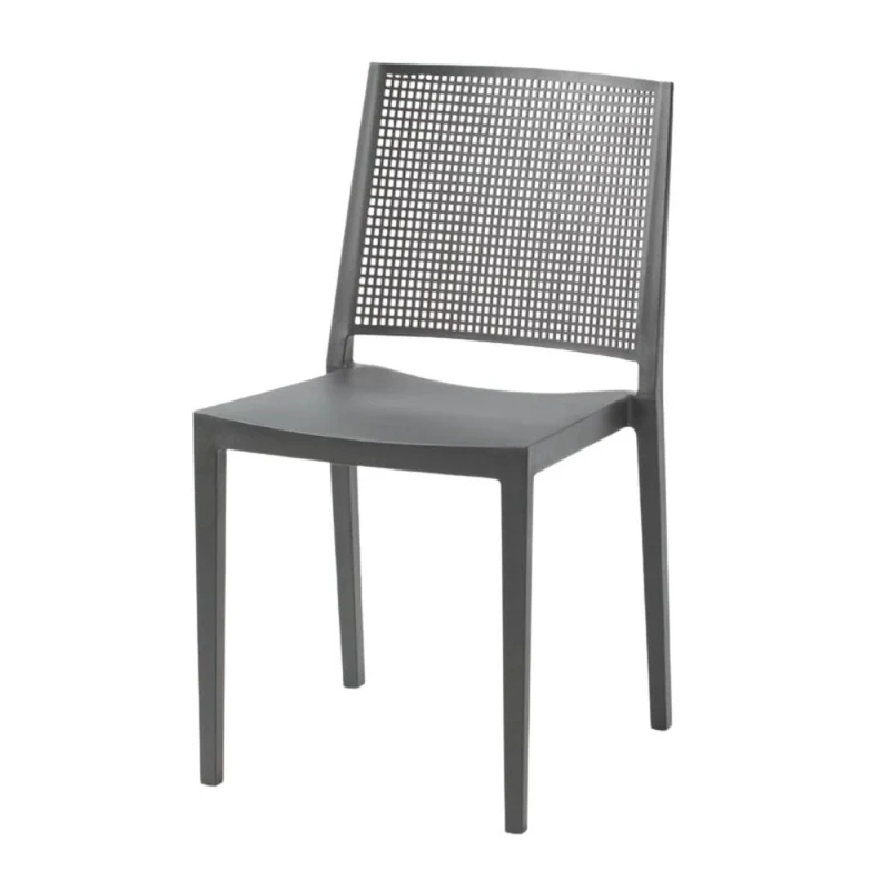 Set 4 Sedia in polipropilene colore grigio Grid