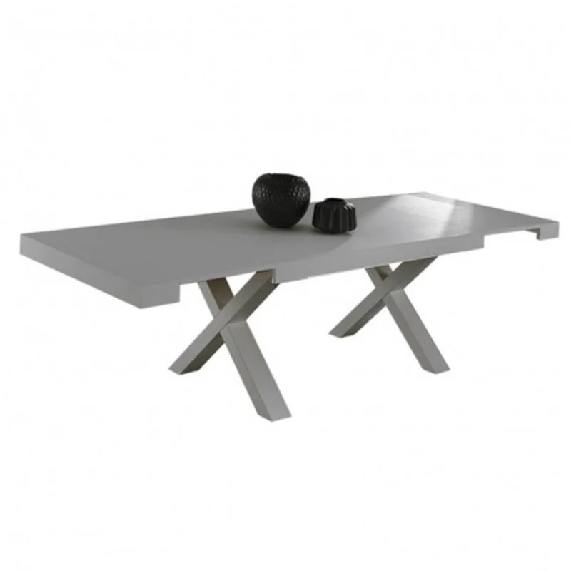 Tavolo allungabile 160x90 massello e acciaio colore beton Gondar