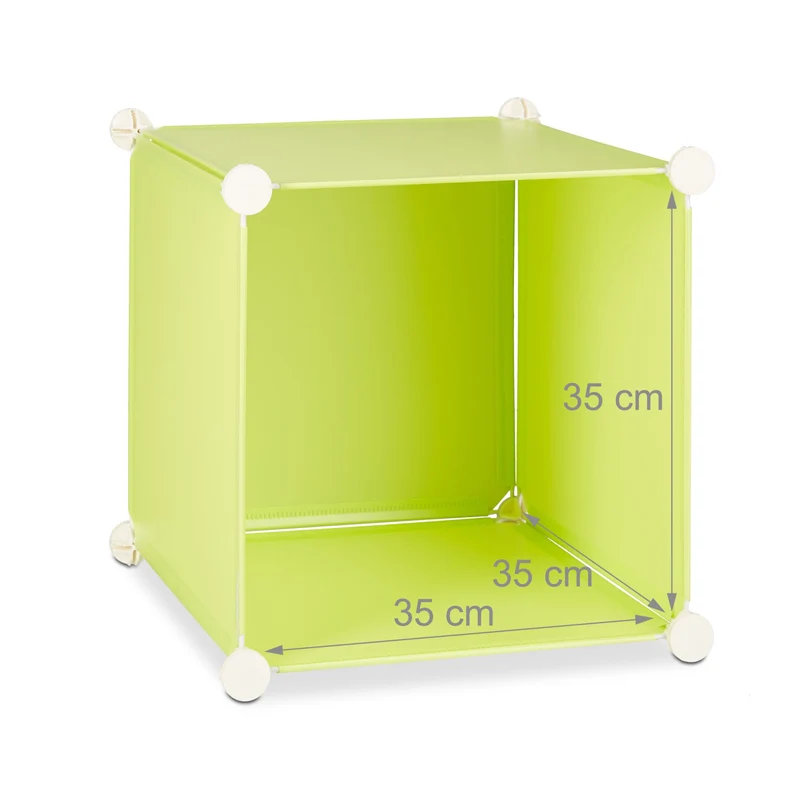 Étagère modulable pour enfants rangement jouets penderie flexible 80 x 30 x 120 cm en plastique vert clair 13_0003705