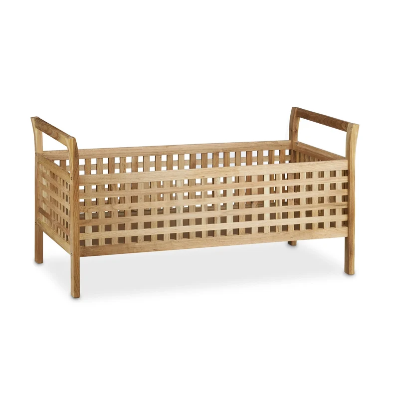 Banc coffre de rangement 120 x 40 x 45 cm 2 places look moderne et intemporel en noyer marron 13_0003283