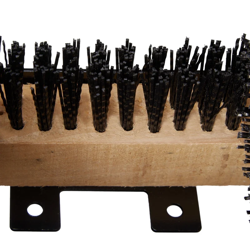 Paillasson avec brosses universelles nettoyage extérieur 11,5 x 23 x 15 cm en bois noir 13_0004635