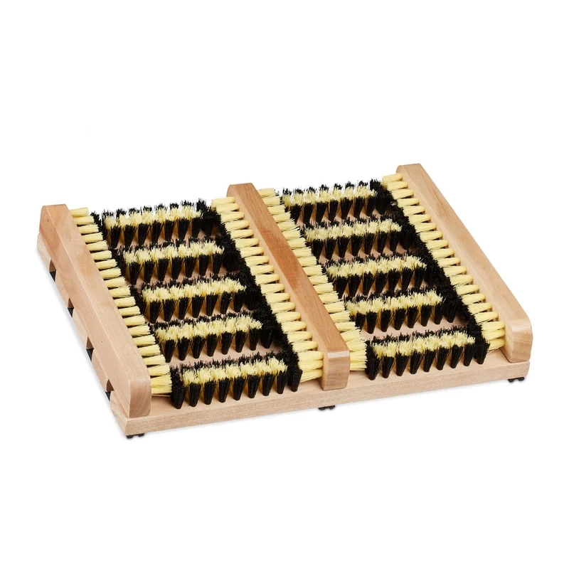 Gratte-bottes pratique pour extérieur jardin terrasse 5,5 x 36 x 26 cm en bois naturel 13_0004004