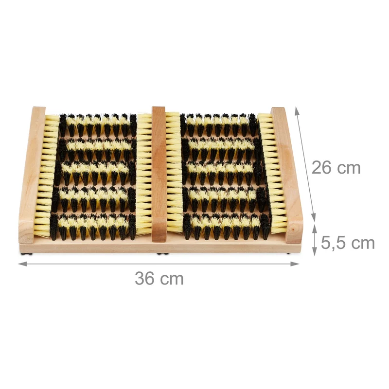 Gratte-bottes pratique pour extérieur jardin terrasse 5,5 x 36 x 26 cm en bois naturel 13_0004004