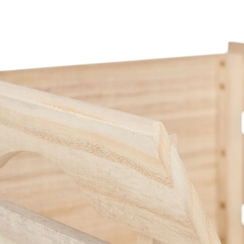 Lot de 3 boîtes empilables universelles rangement cuisine chambre 30 x 20 x 15 cm en bois naturel 13_0004319