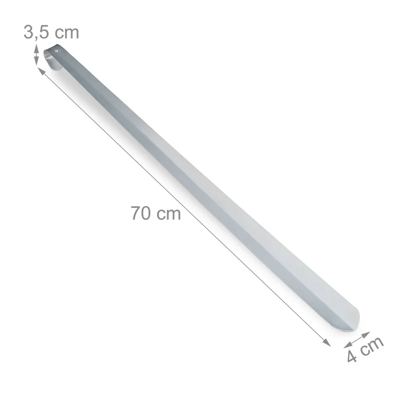 Chausse-pied long ergonomique 70 x 4 x 3,5 cm en fer finition mate argenté 13_0004155