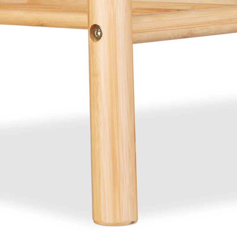 Banc à chaussures scandinave confortable rangement 90 x 30 x 45 cm en bambou clair 13_0005345