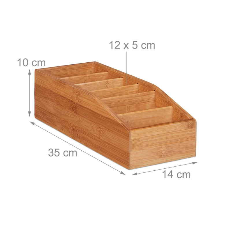 Boîte de rangement multifonctionnelle 10 x 14 x 35 cm pour bureau salle de bain cuisine en bambou naturel 13_0004672