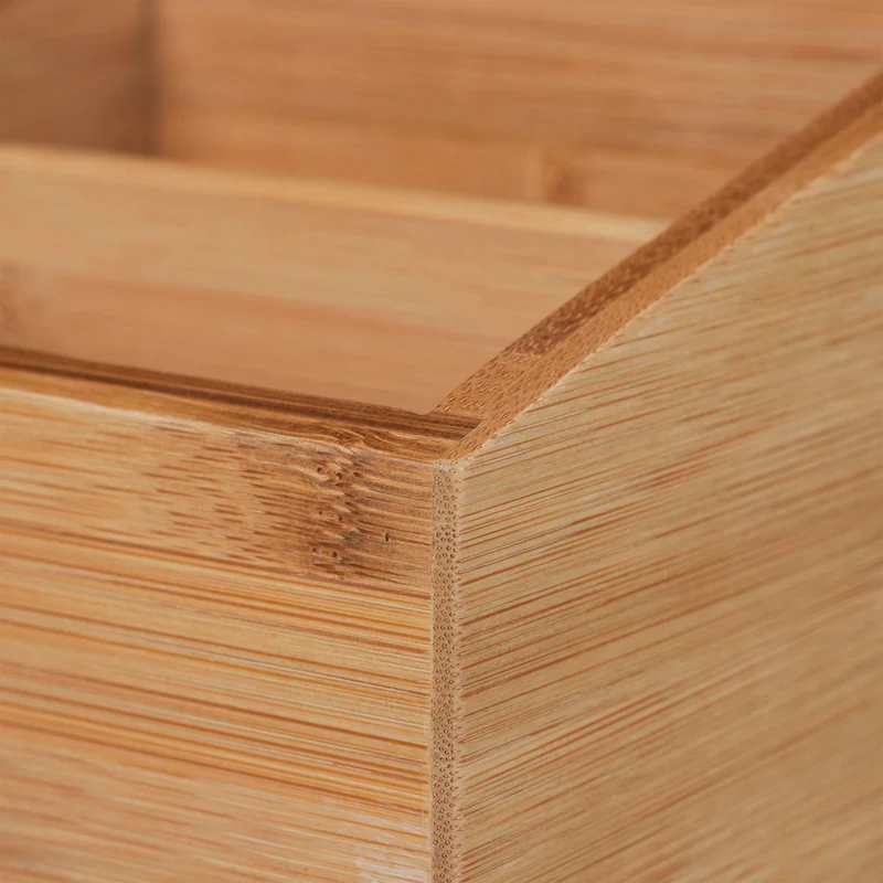 Boîte de rangement multifonctionnelle 10 x 14 x 35 cm pour bureau salle de bain cuisine en bambou naturel 13_0004672