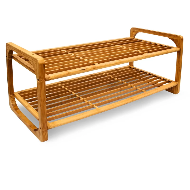Étagère à chaussures moderne rangement pour 6 paires 75 x 33 x 33 cm en bambou naturel 13_0005118