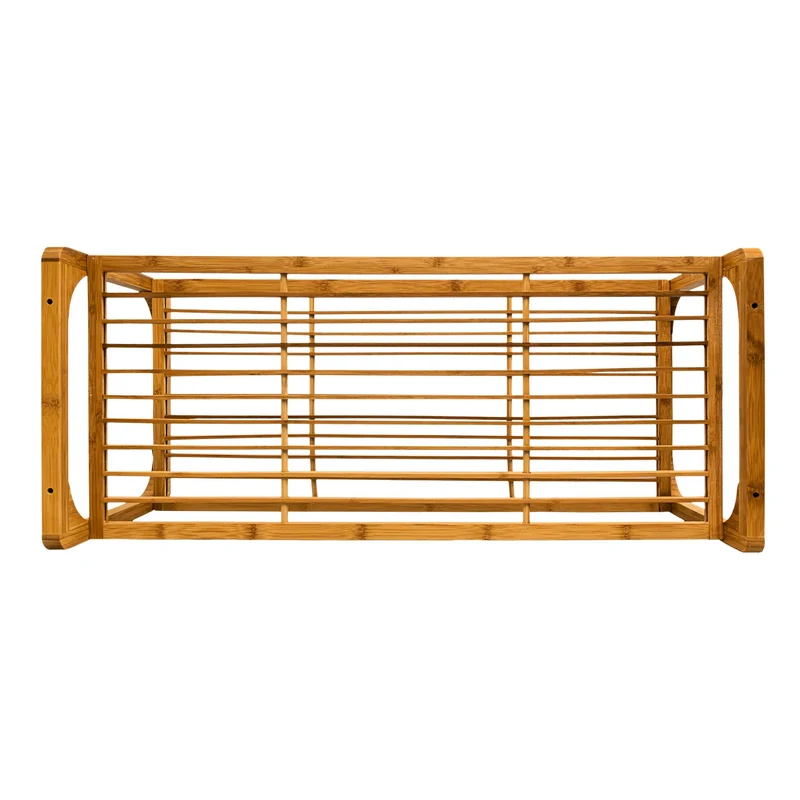 Étagère à chaussures moderne rangement pour 6 paires 75 x 33 x 33 cm en bambou naturel 13_0005118