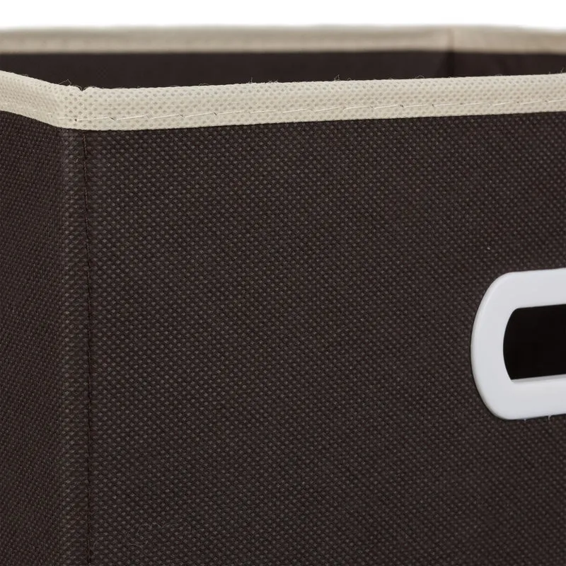 Lot de 2 boîtes de rangement pliables 30 x 30 x 30 cm capacité 25 litres en tissu beige 13_0005878