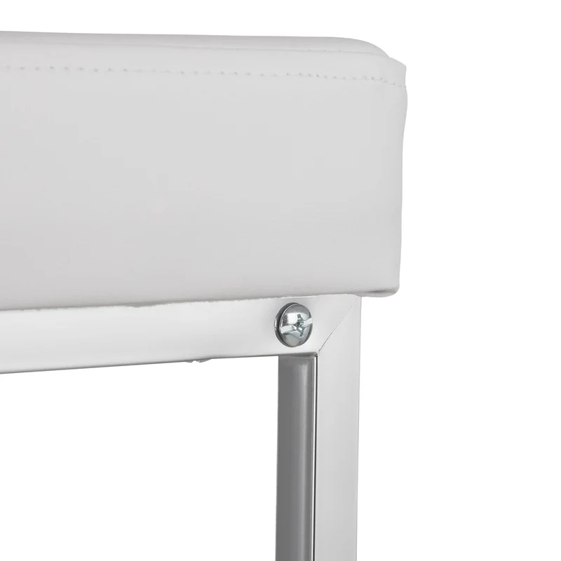 Tabouret d'appoint rembourré pratique 47 x 33 x 33 cm idéal comme repose-pieds design moderne en simili cuir blanc 13_0004411