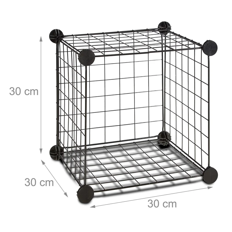 Étagère modulable en métal 126,5 x 126,5 x 31,5 cm pour livres et rangement style industriel en noir 13_0005465