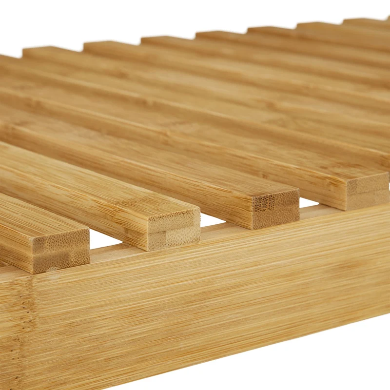 Banc à chaussures de rangement pratique 80 x 30 x 45 cm pour entrée salle de bains chambre en bambou naturel 13_0004718