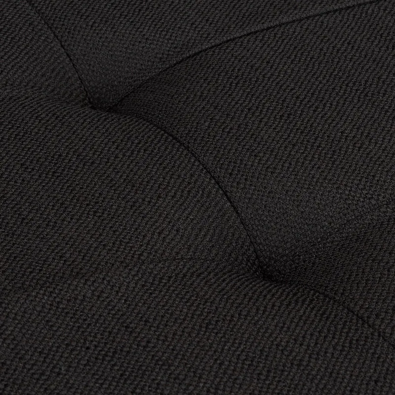 Pouf de rangement pliant assise rembourrée 38 x 114 x 38 cm pour salon chambre en lin noir 13_0005138