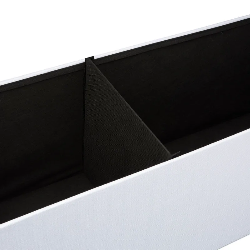 Pouf de rangement pliant assise rembourrée 38 x 114 x 38 cm en lin gris 13_0005139