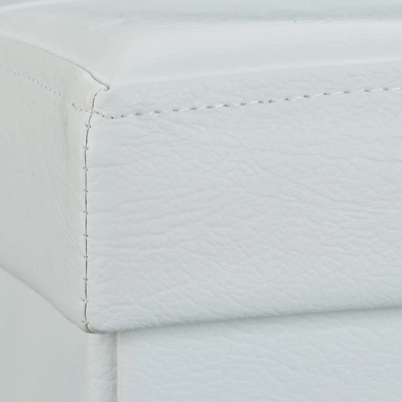 Tabouret de rangement pliant 38 x 76 x 38 cm avec 85 litres de capacité design moderne en similicuir blanc 13_0005715