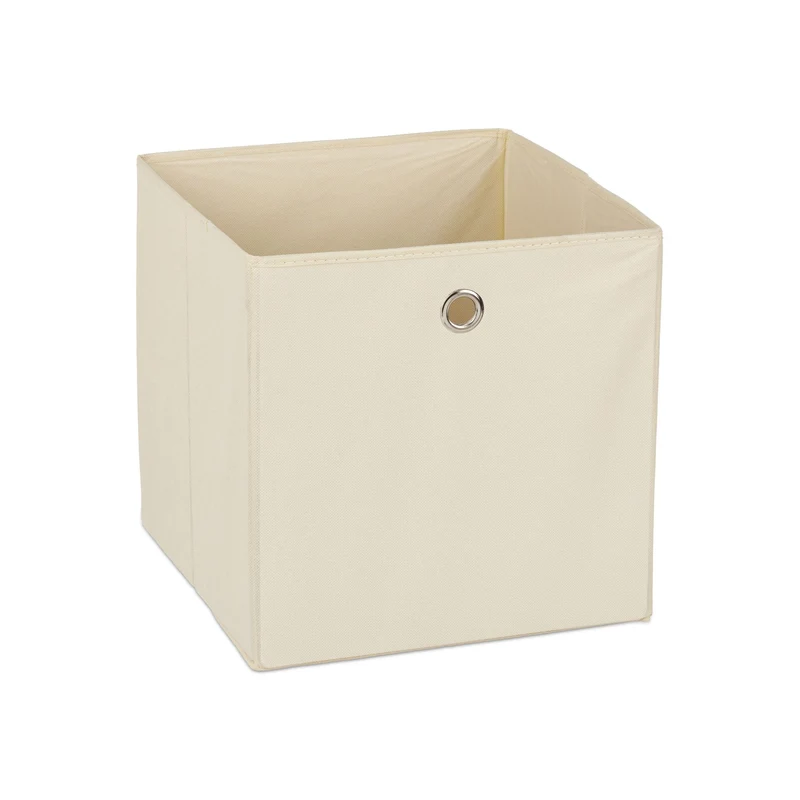 Lot de 2 boîtes de rangement pliables pratiques 30 x 30 x 30 cm en polyester gris 13_0006428