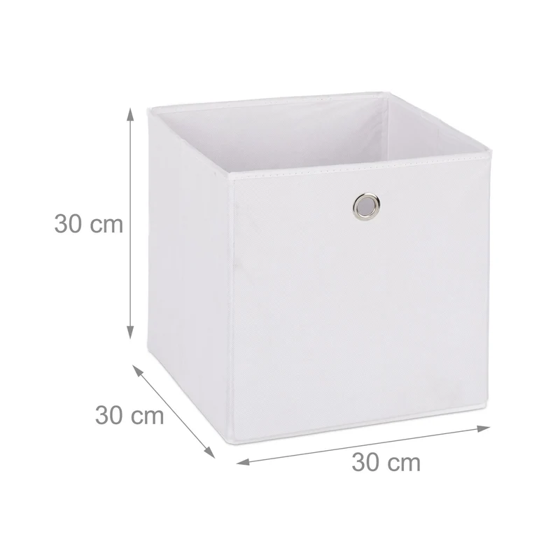 Lot de 2 boîtes de rangement pliables pratiques 30 x 30 x 30 cm en tissu gris 13_0006425