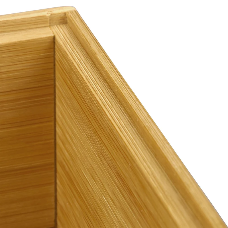 Boîte de rangement empilable 6,5 x 15 x 15 cm pour cosmétiques et bureau style naturel en bambou 13_0006246