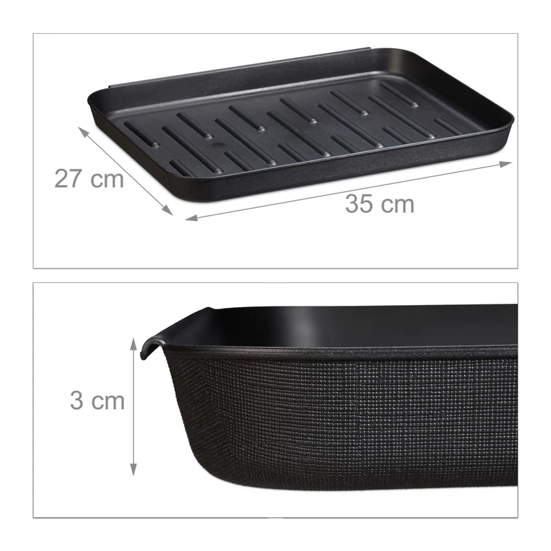 Lot de 3 bacs à chaussures empilables pour séchage rapide couloir voiture 3 x 35 x 27 cm en plastique noir 13_0006420