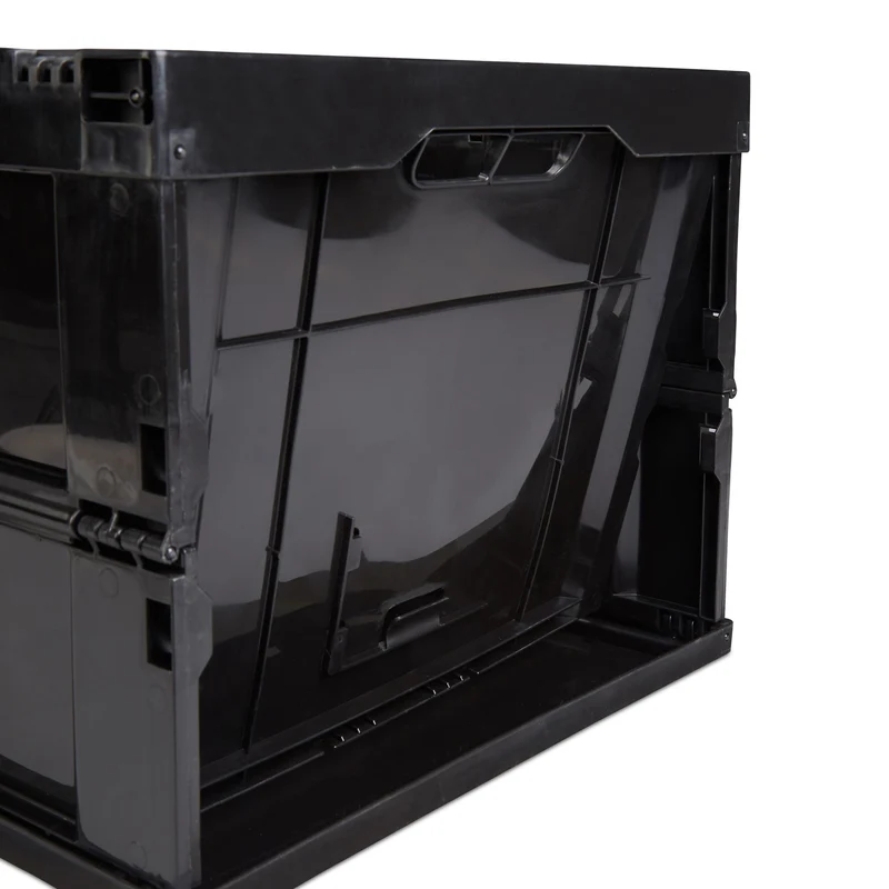 Boîte de transport pliable empilable 31,5 x 58,5 x 40 cm capacité 60 litres ergonomique en polypropylène noir 13_0006028