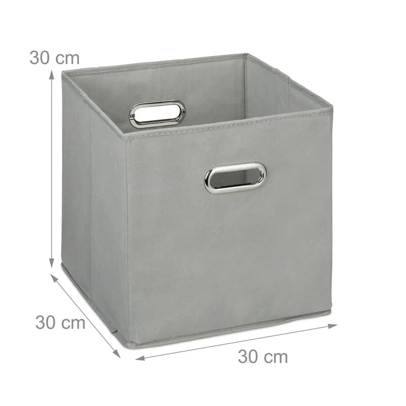 Lot de 2 boîtes de rangement pliables pratiques 30 x 30 x 30 cm en polyester gris 13_0007601