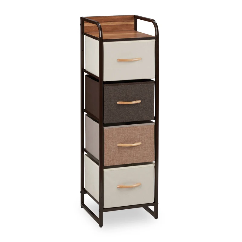 Armoire de rangement design moderne 79 x 58 x 31,5 cm avec tiroirs fonctionnels en bois blanc 13_0007718