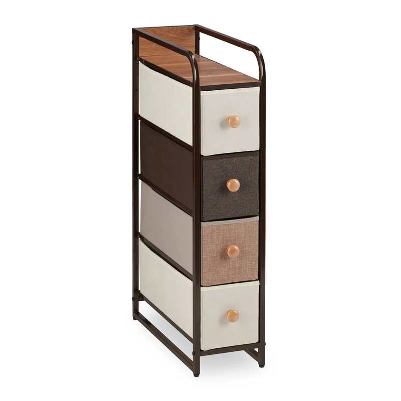 Armoire à tiroirs fonctionnelle pour chambre salle de bain entrée 79 x 58 x 31,5 cm en bois blanc 13_0007717