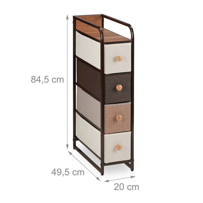Armoire à tiroirs fonctionnelle pour chambre salle de bain entrée 79 x 58 x 31,5 cm en bois blanc 13_0007717