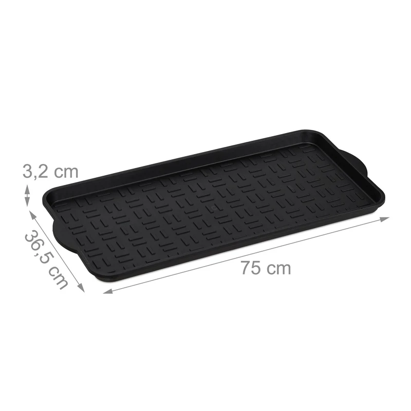 Lot de 2 rangements à chaussures empilables 3,2 x 75 x 36,5 cm en polypropylène noir 13_0007652